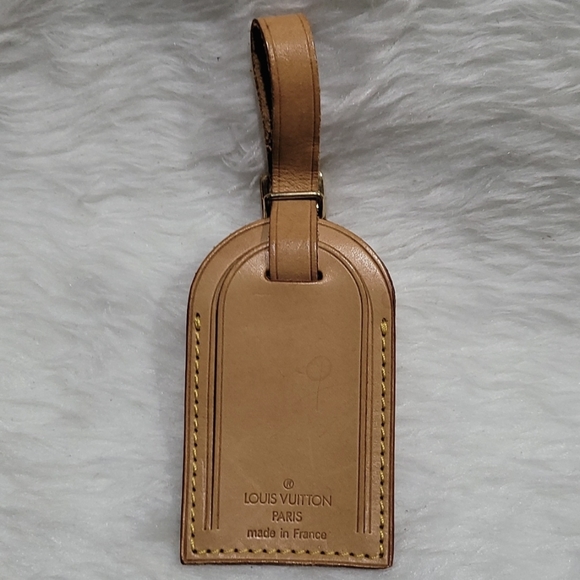 Louis Vuitton Bags Louis Vuitton Name Tag Tan Leather With Initials